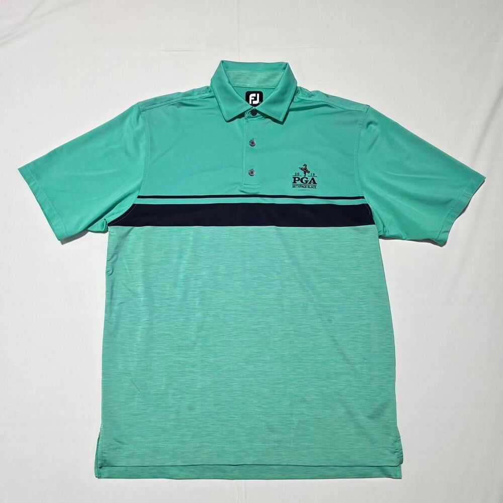 FJ Golf 2019 PGA Bethpage Black Polo Shirt Mens size large